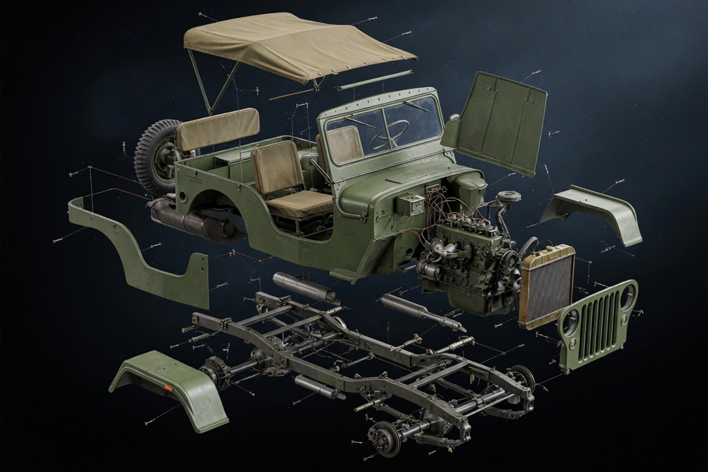 Mahindra CJ340 MM540 Willys Jeep classic diesel 4×4 product hero photo — Nonu Ventures