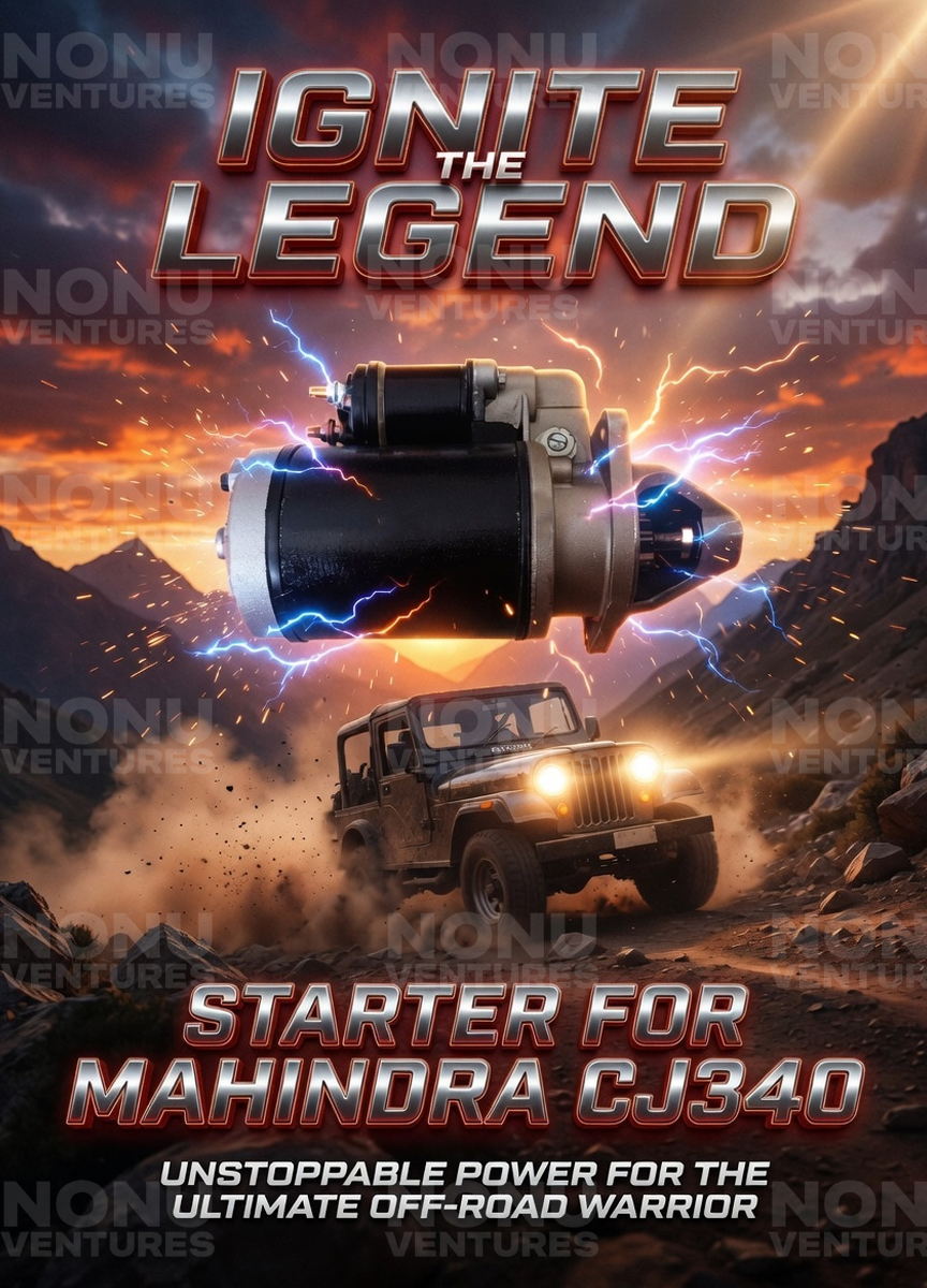 Starter Bendix product photo — Mahindra OEM CJ340-BENDIX for Mahindra CJ340 — Nonu Ventures