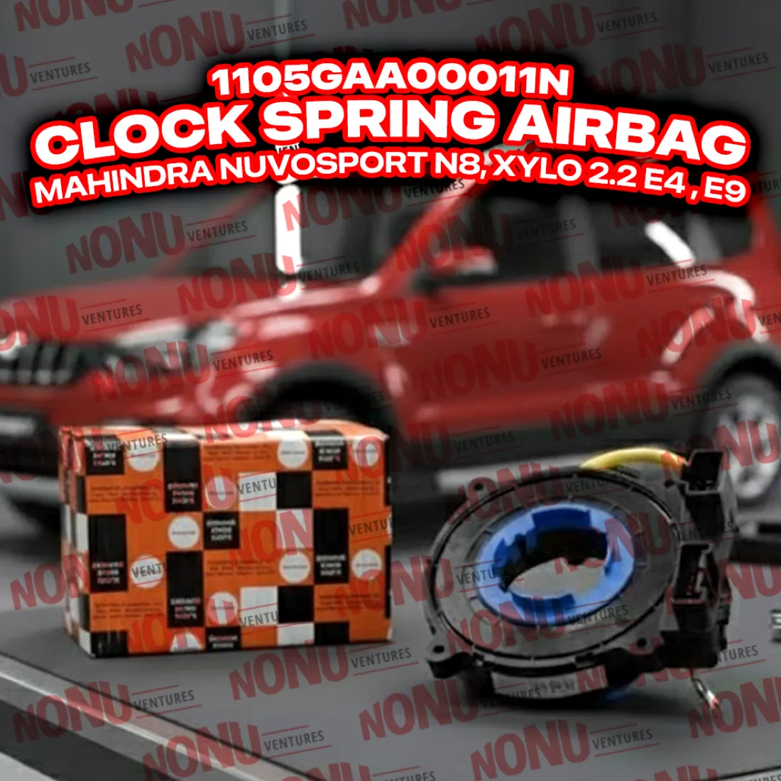 1105GAA00011N Clock Spring Airbag | NuvoSport & Xylo OEM | Nonu Ventures Clock Spring Airbag product photo — Mahindra OEM 1105GAA00011N for NuvoSport & Xylo — Nonu Ventures