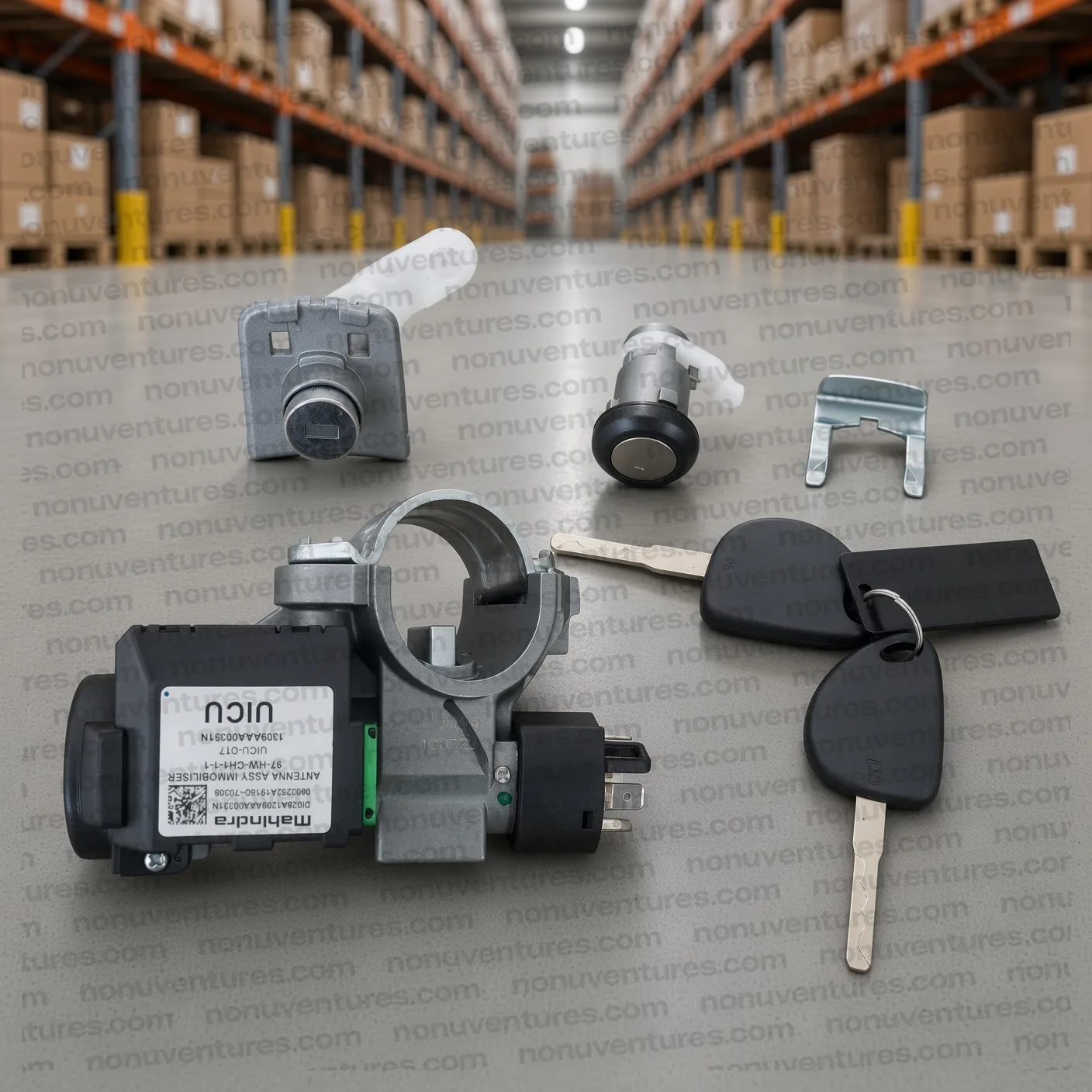 0114AAG00611N Lock Set & Ignition Switch / Kit Llave Nuevo Modelo | Mahindra Scorpio S10 OEM | Nonu Ventures Lock Set & Ignition Switch / Kit Llave Nuevo Modelo product photo — Mahindra OEM 0114AAG00611N for Mahindra Scorpio S10 — Nonu Ventures